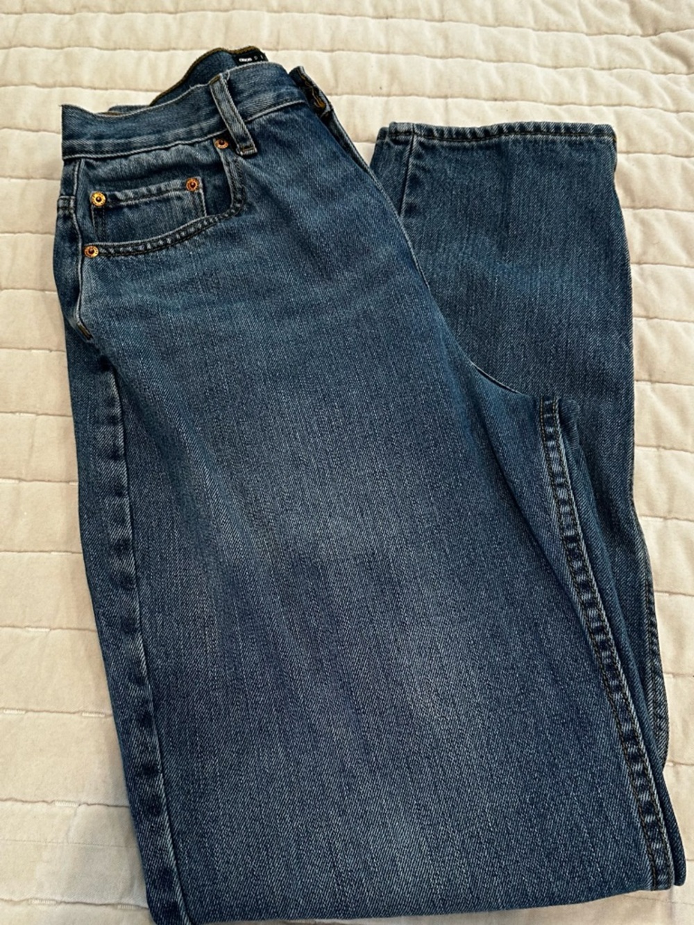 ASOS High Rise Size 6 Classic Dark Wash Straight Leg Jeans - Blue